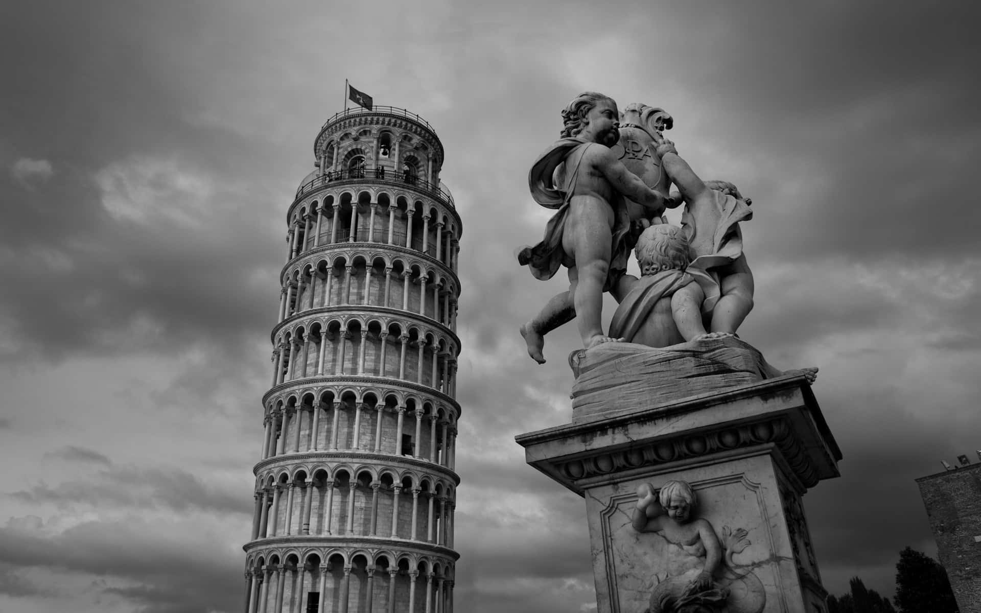 Fotografíade La Torre De Pisa Con Un Ambiente Melancólico. Fondo de pantalla