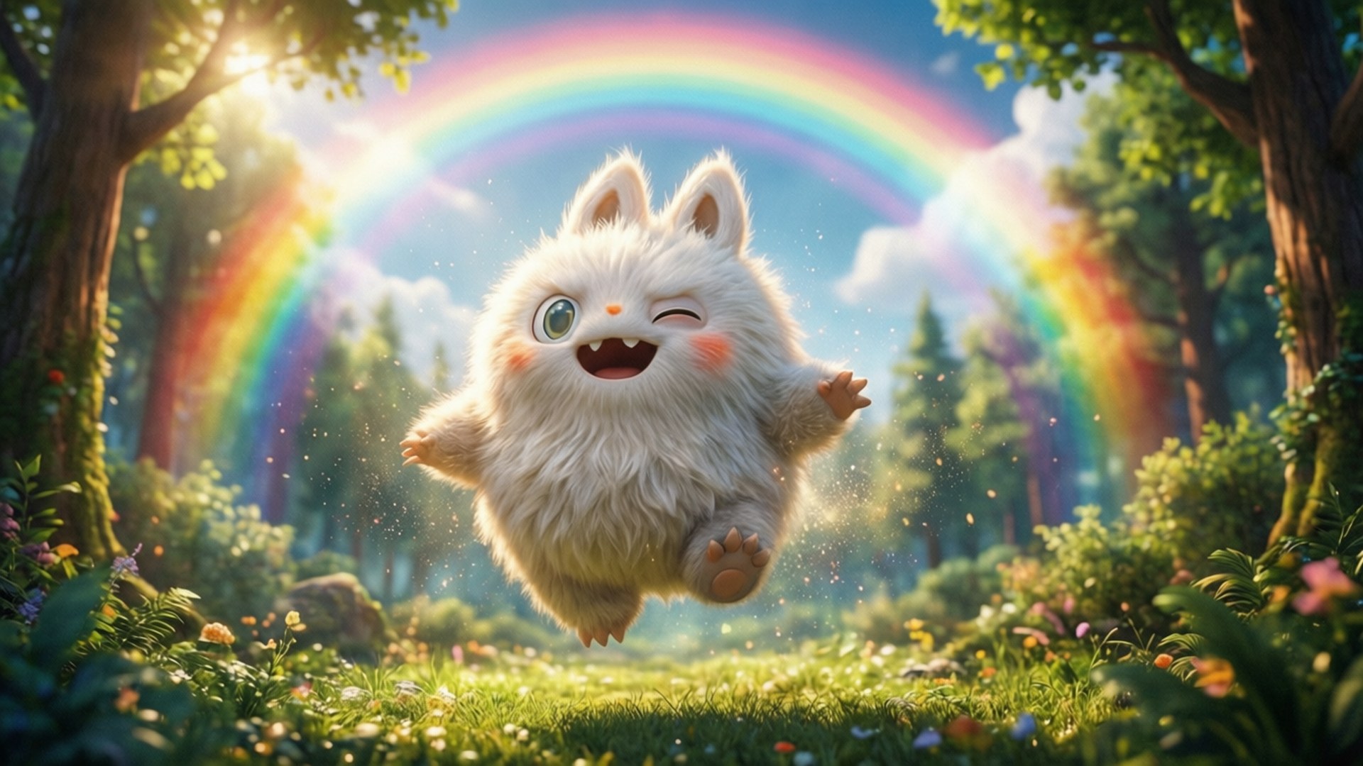 Moogle Floresta Arco-Íris Papéis de Parede