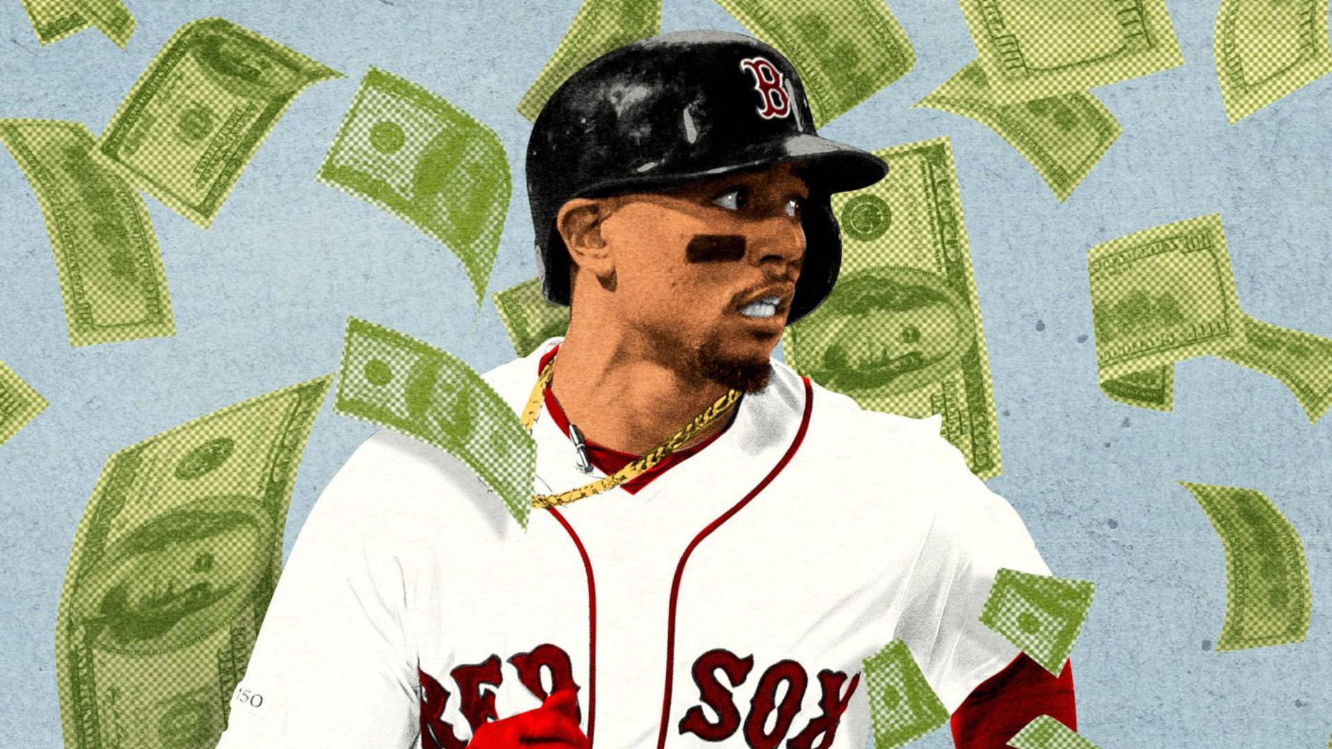 Mookie Betts With Money Wallpaper