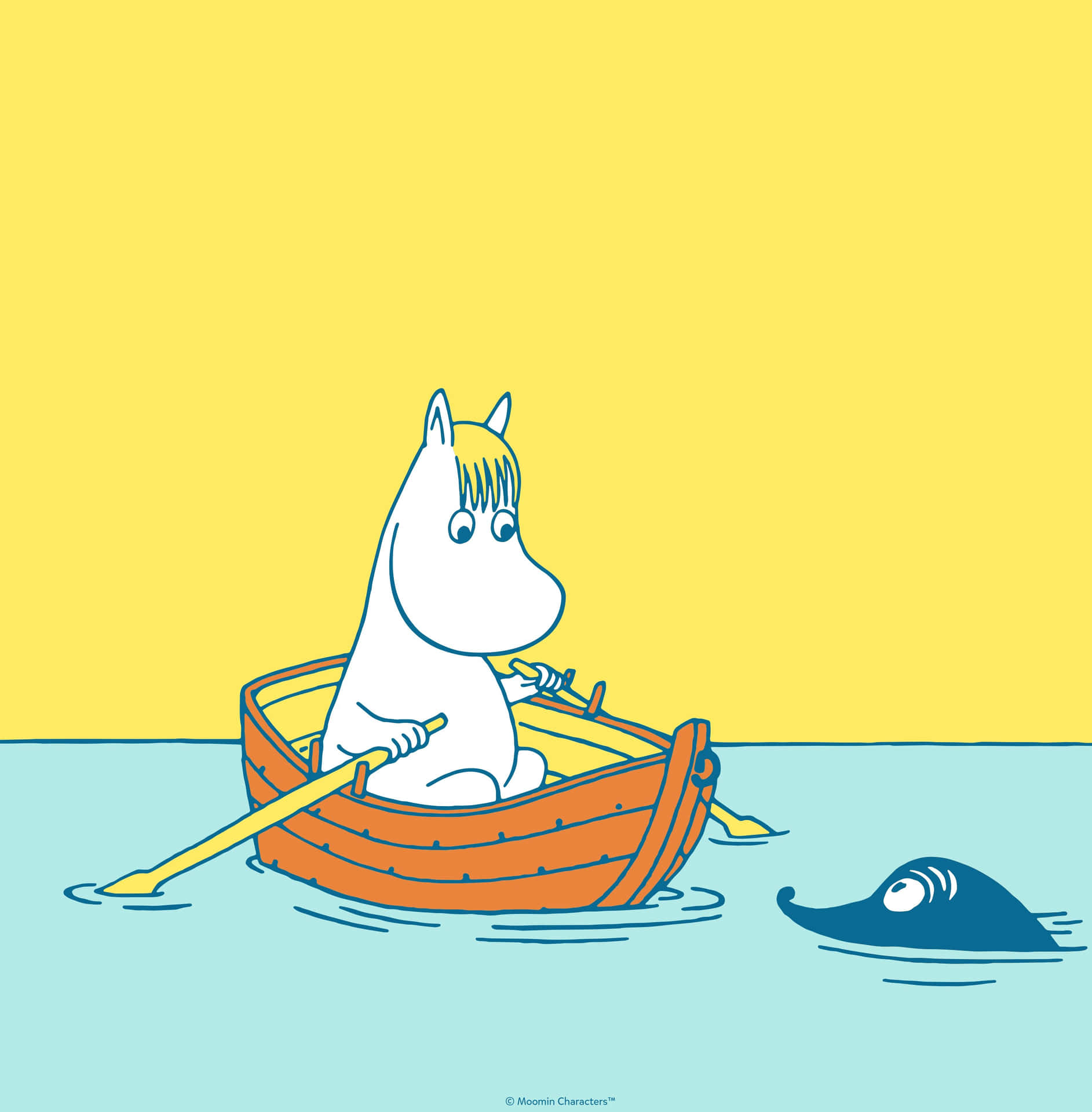 Moomin Desktop In Rowing Boat Wallpaper