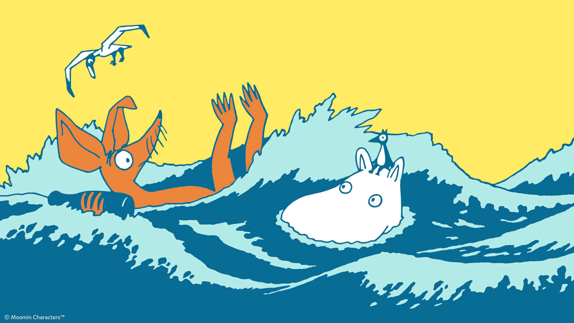Moomin Desktop Beach Fun Wallpaper