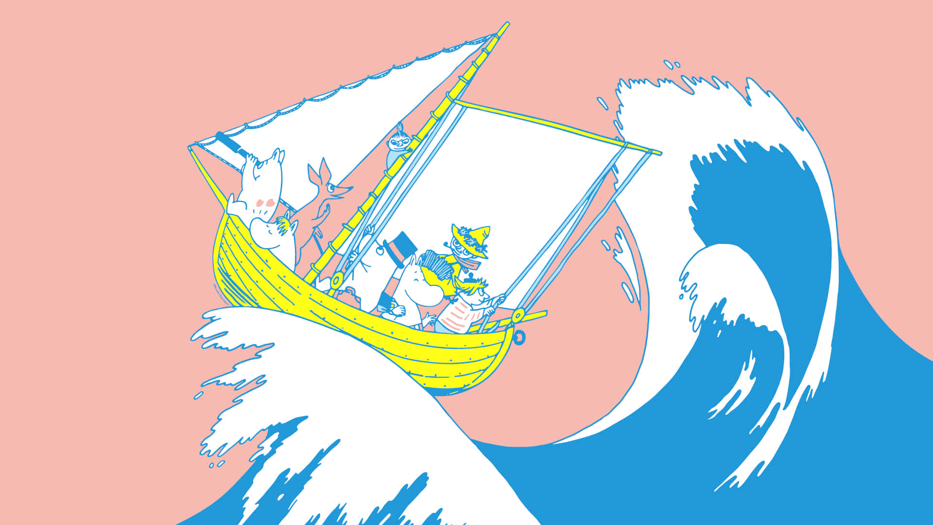Moomin Desktop Sea Boat Wallpaper