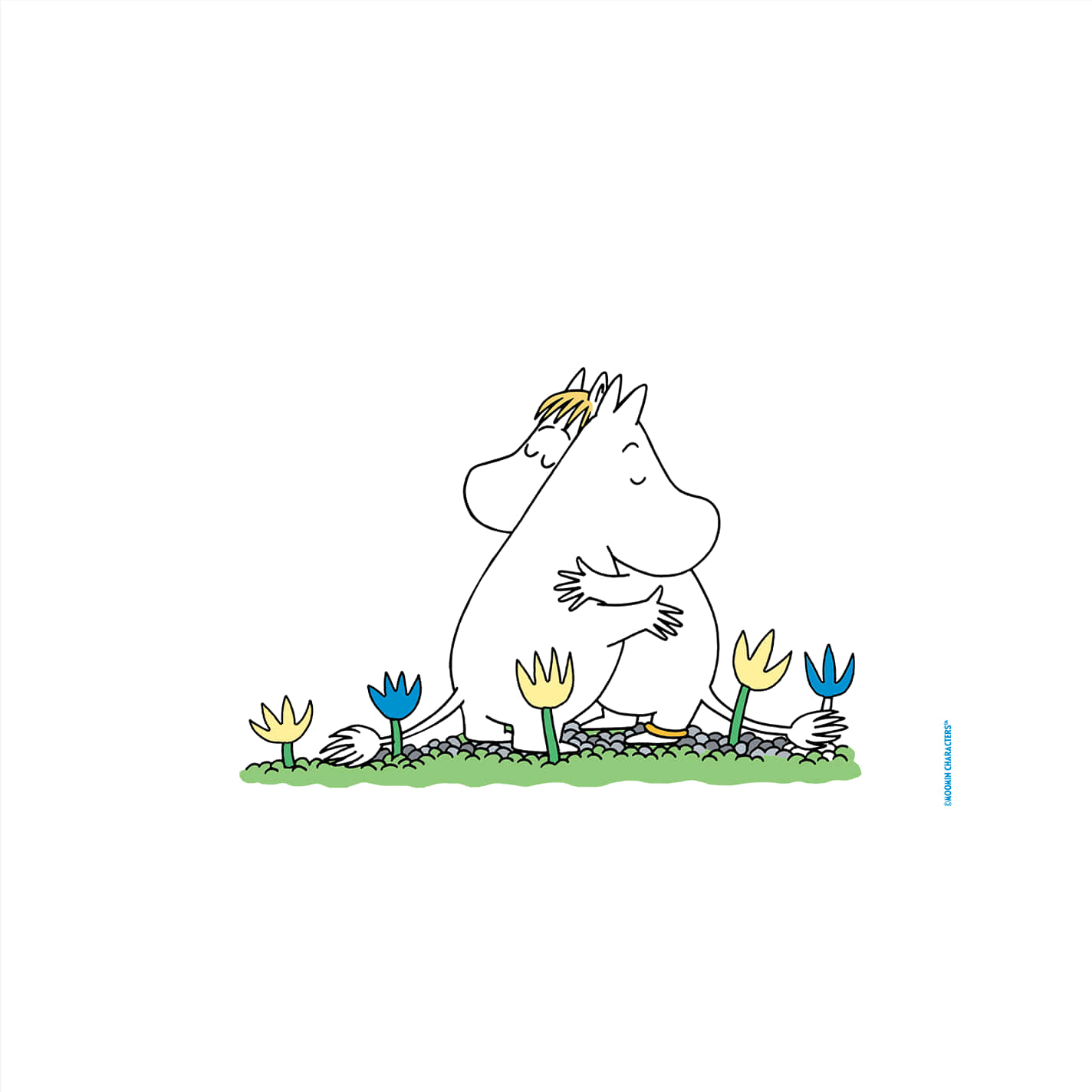 Moominde Escritorio - Moomin Blanco Abrazando Fondo de pantalla
