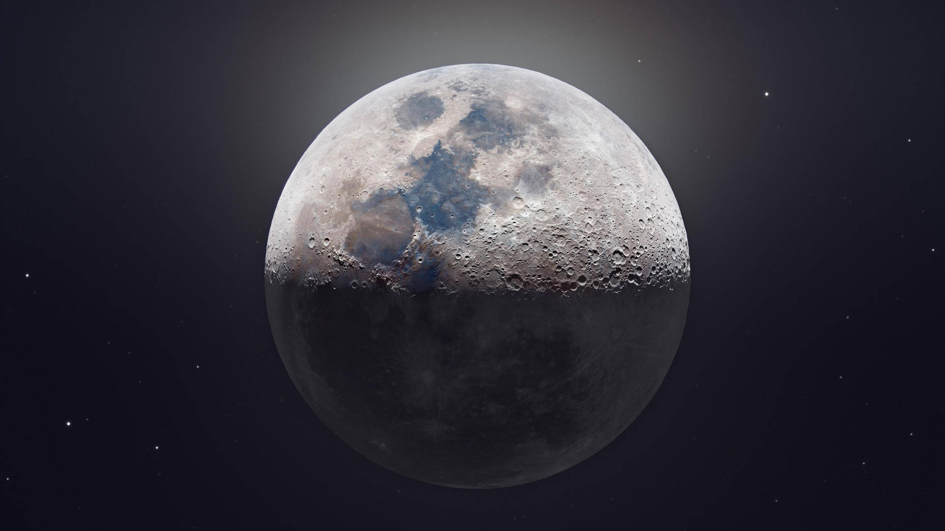 Moon 4k Half Horizontal Moon Wallpaper