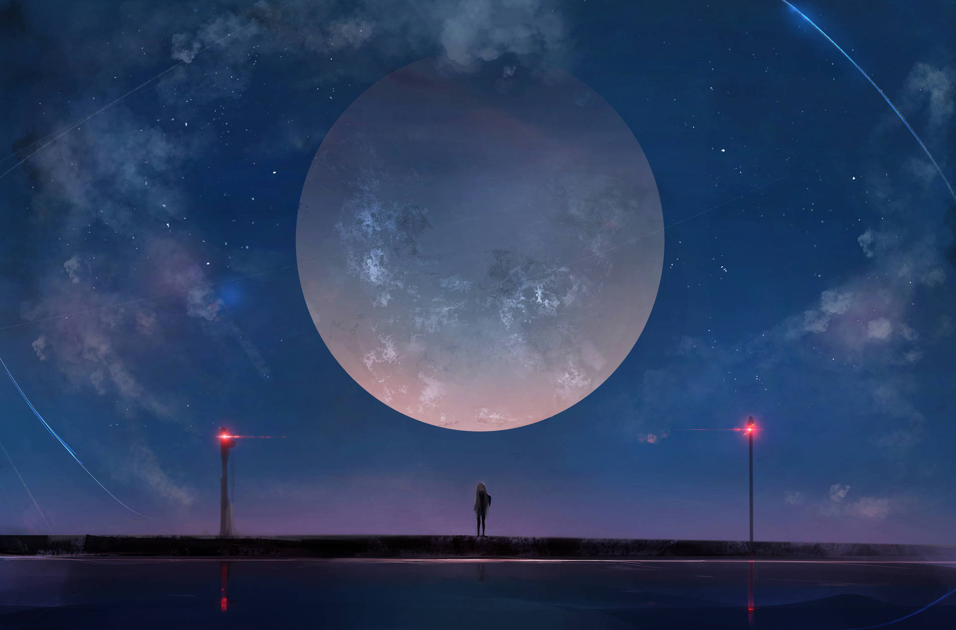 A Man Standing On A Rock In Front Of The Moon Wallpaper Download | MobCup