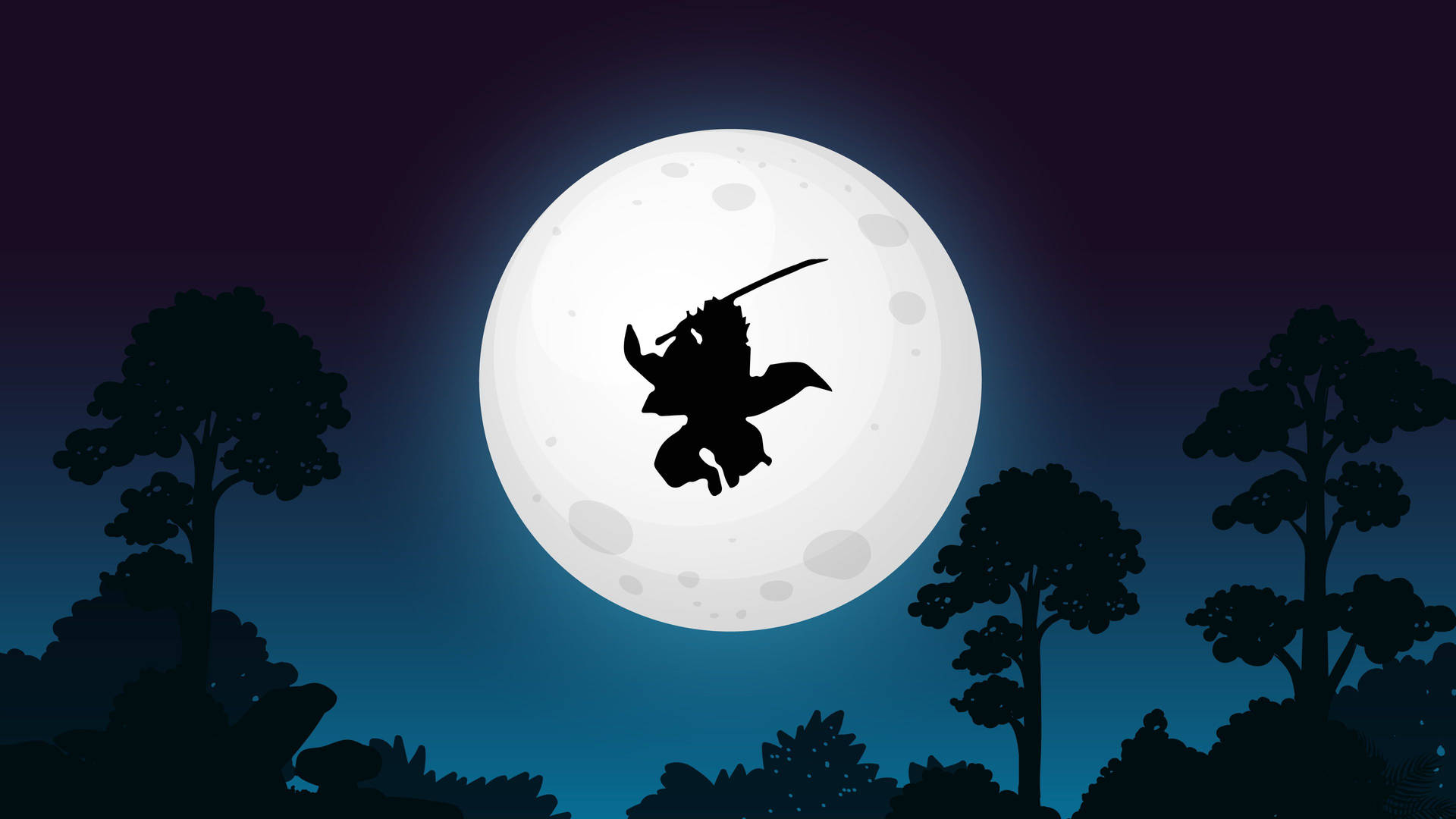 Moon 4k Ninja Jumping With Sword Picture