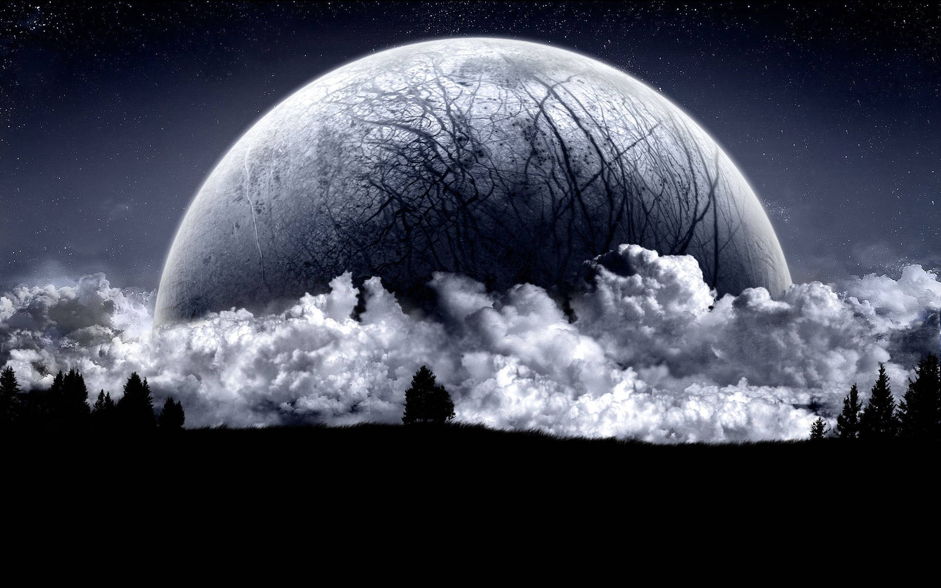 Moon Aesthetic Digital Art Wallpaper