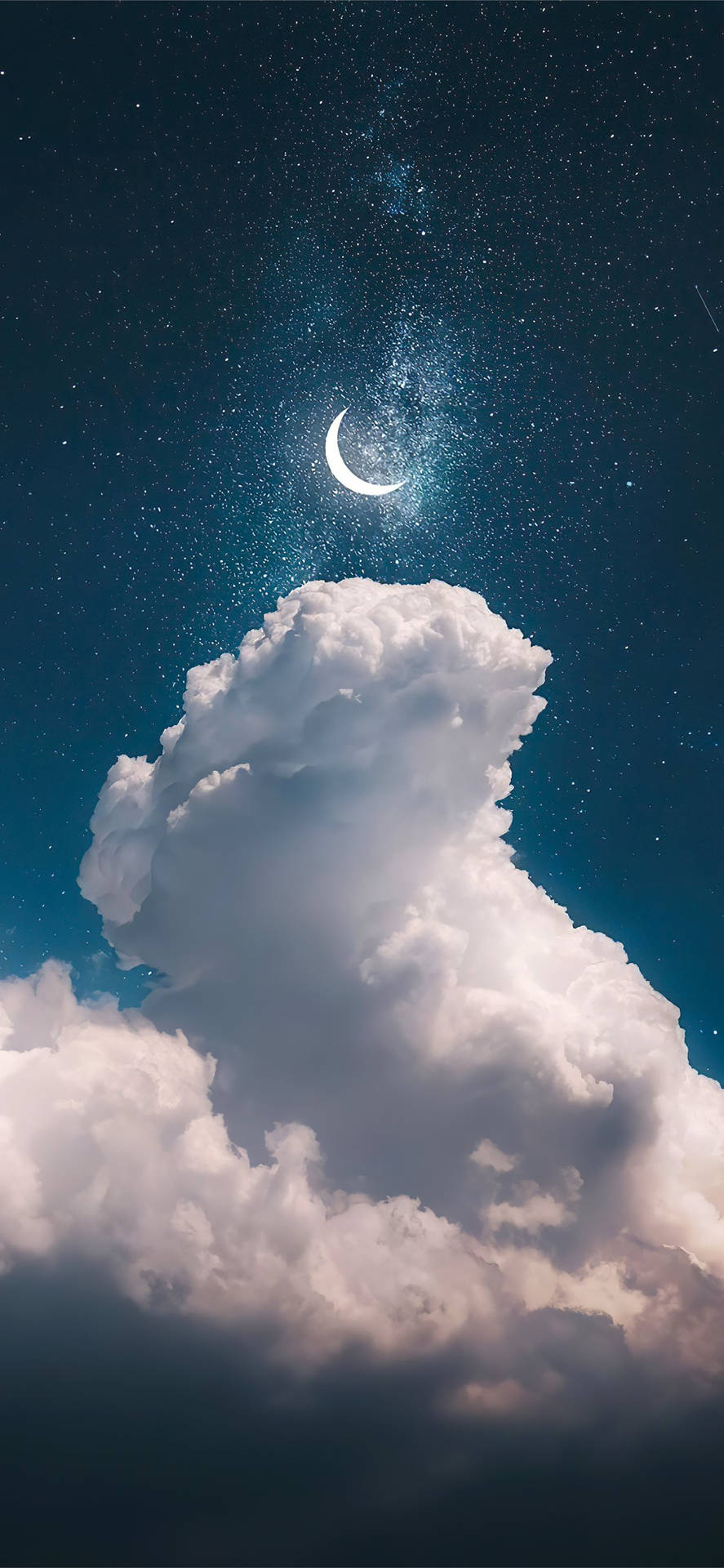 moon clouds sky light night wallpaper background full HD - pling.com