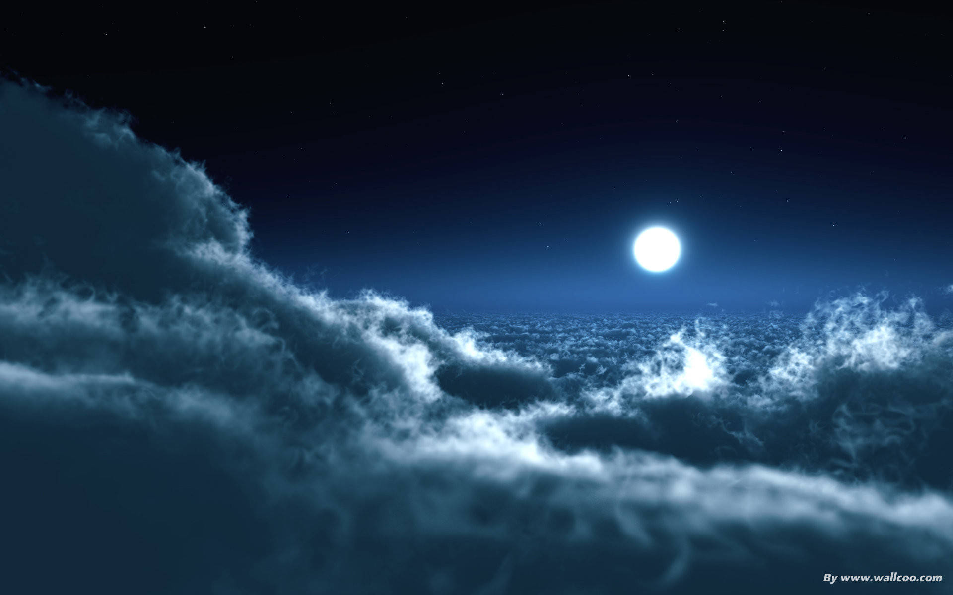 Moon And Clouds High Quality Desktop Wallpaper