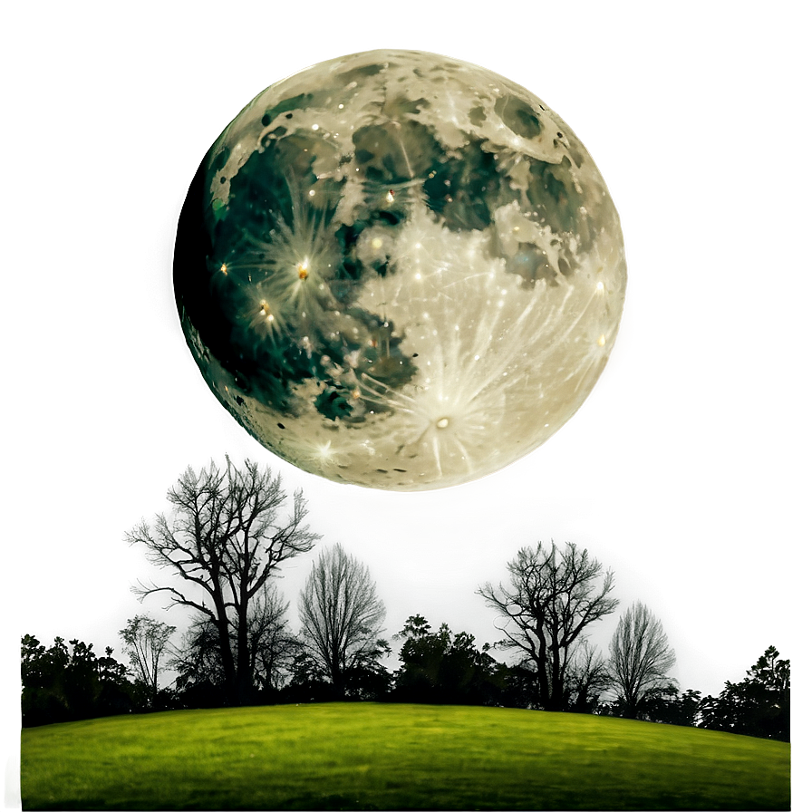 Moon And Night Landscape Transparent Png Ffv71 PNG