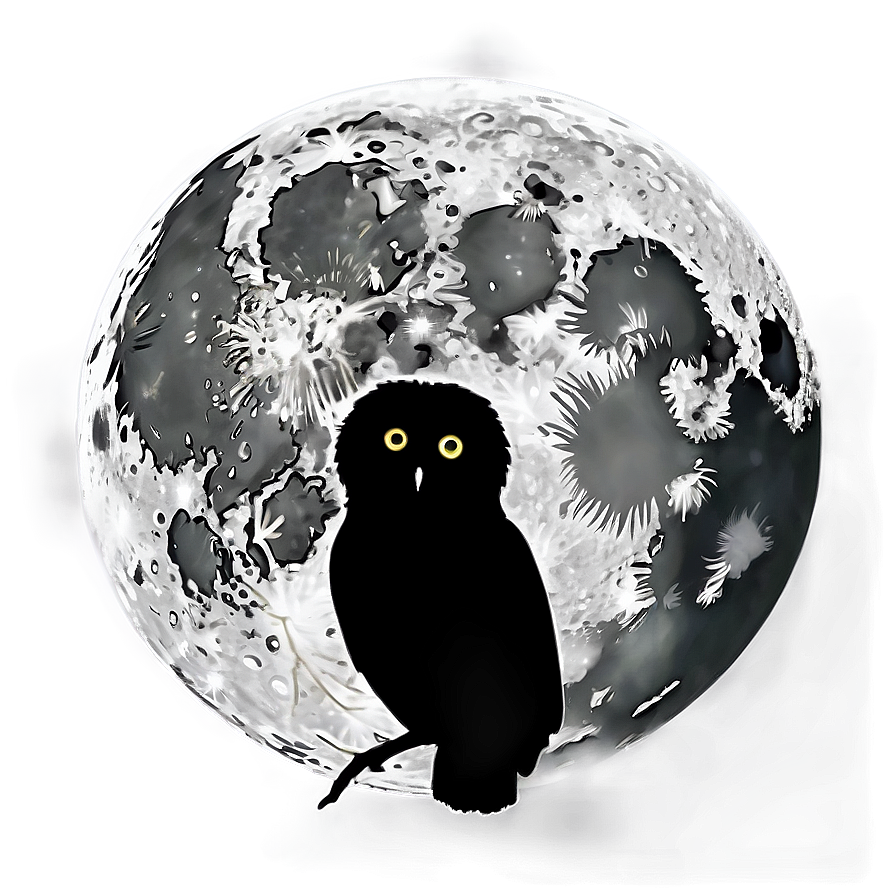 Moon And Owl Silhouette Png 38 PNG