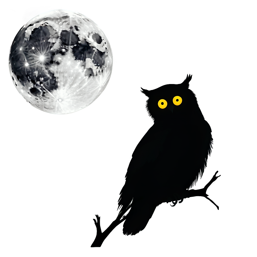 Moon And Owl Silhouette Png 67 PNG