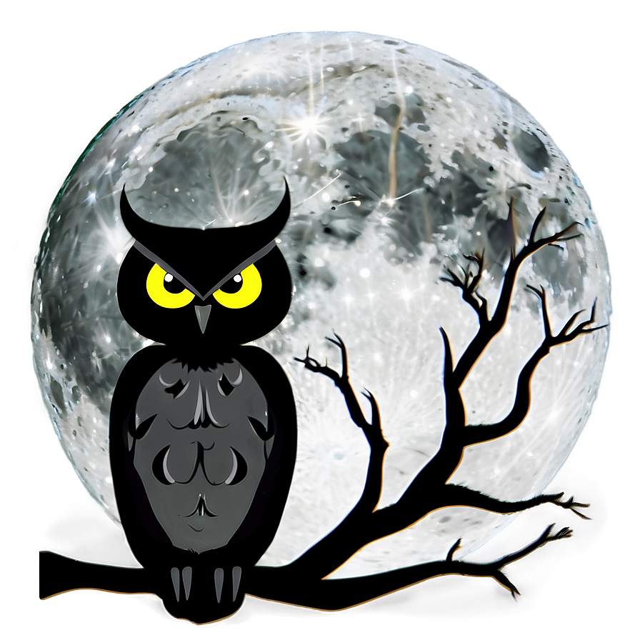 Moon And Owl Silhouette Png 92 PNG