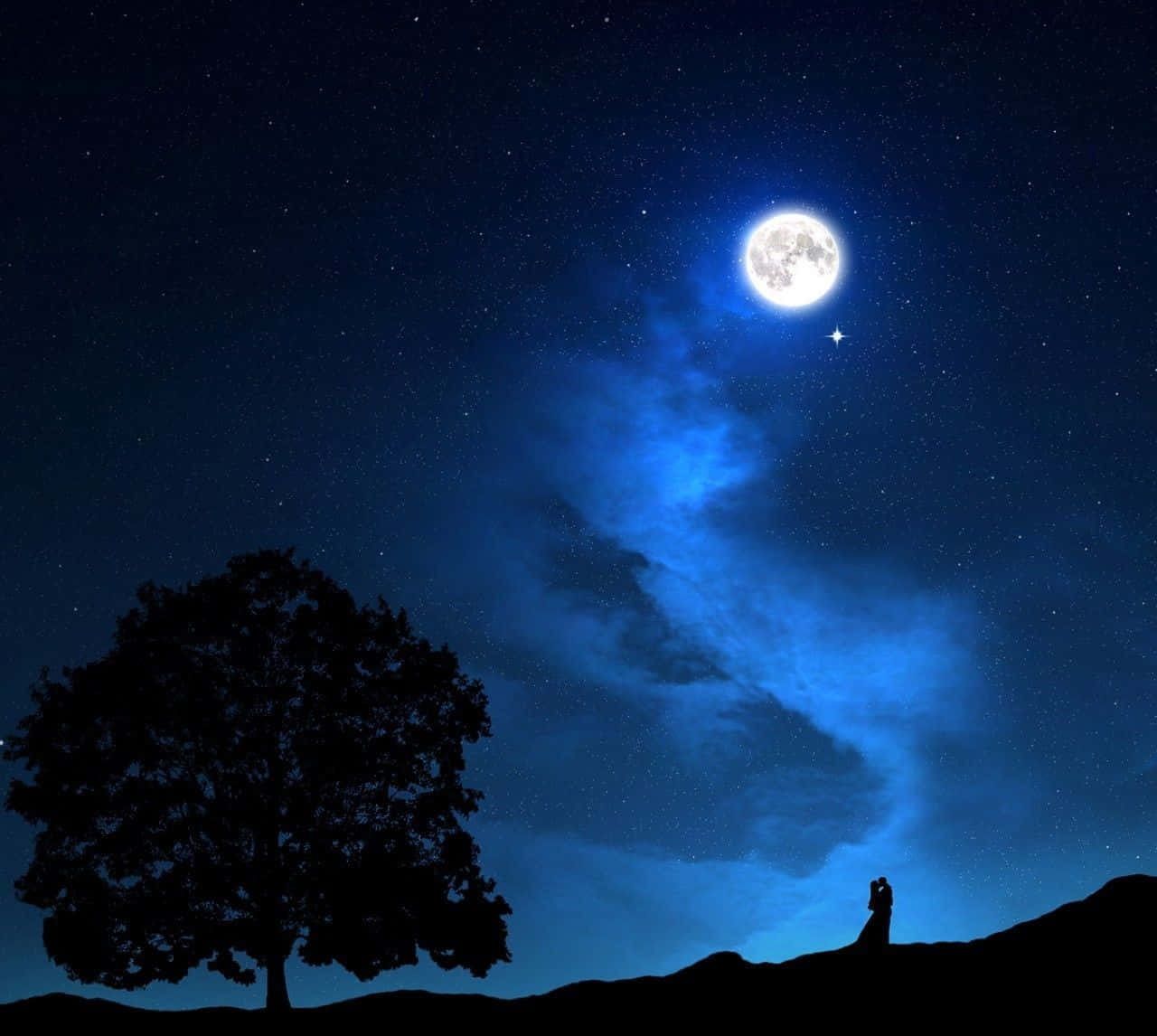 Enchanting Moonlit Sky and Stars