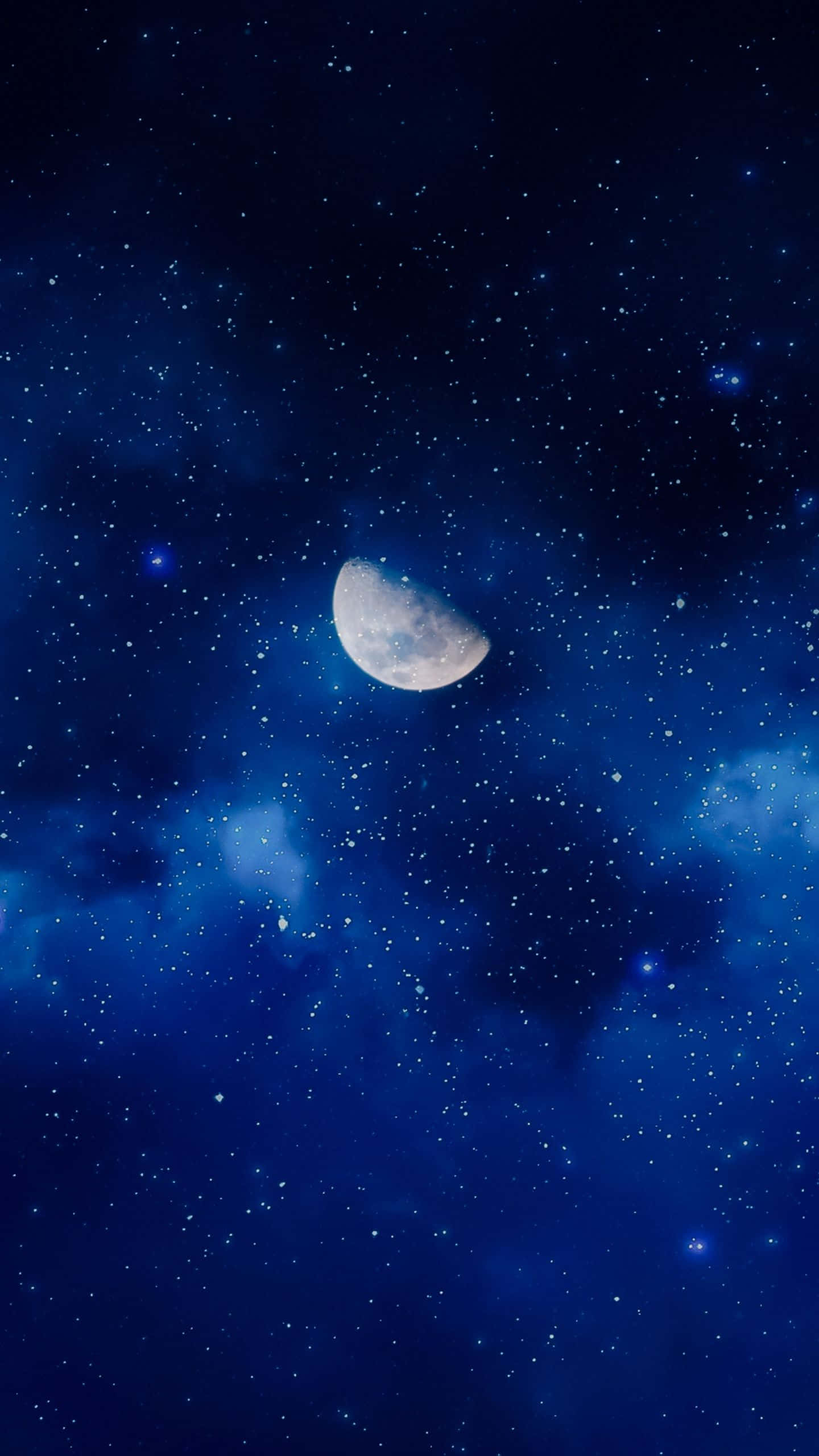 Måneoch Stjärnor 1440 X 2560 Bakgrund