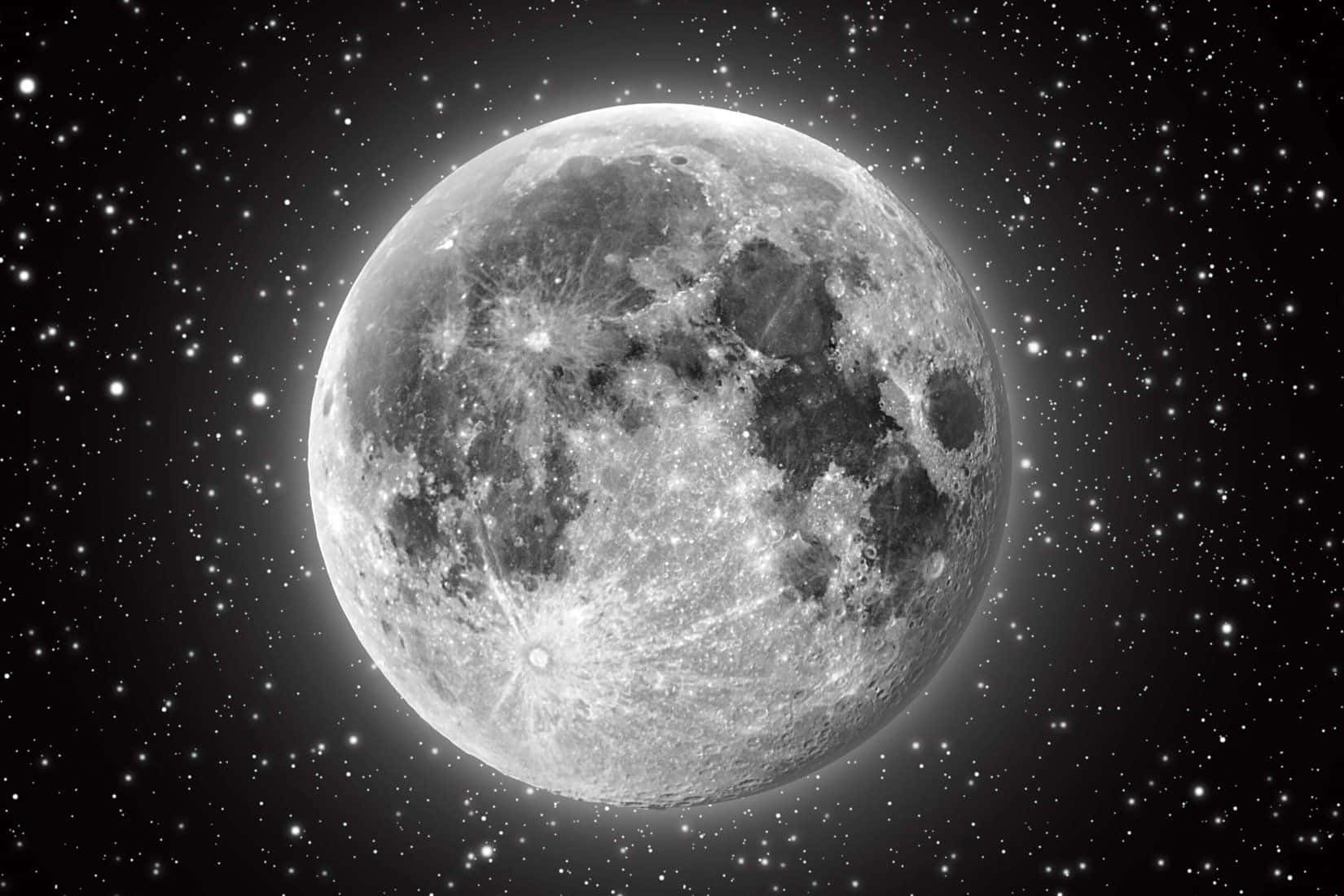 Måneog Stjerner 1650 X 1100 Baggrund.