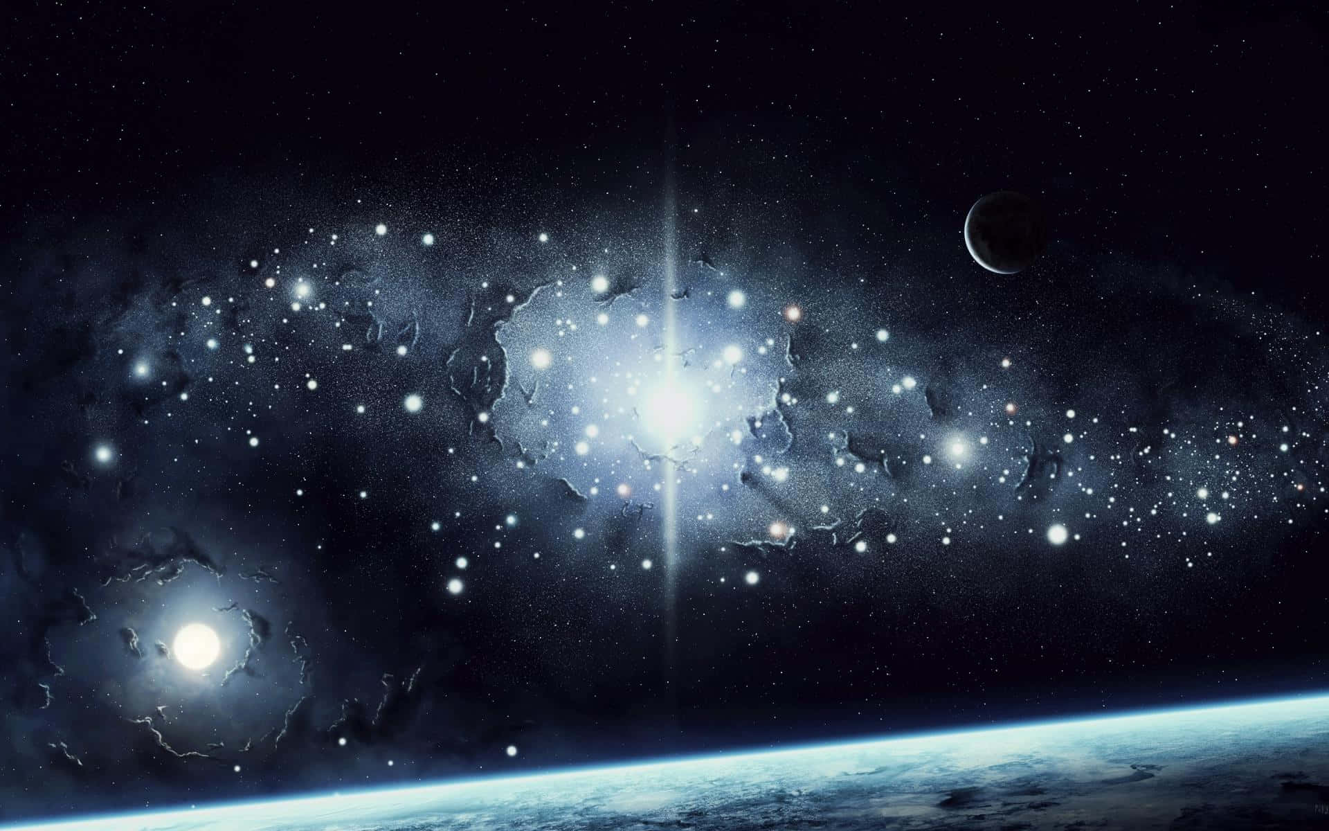 Mondund Sterne Hintergrund In 1920 X 1200
