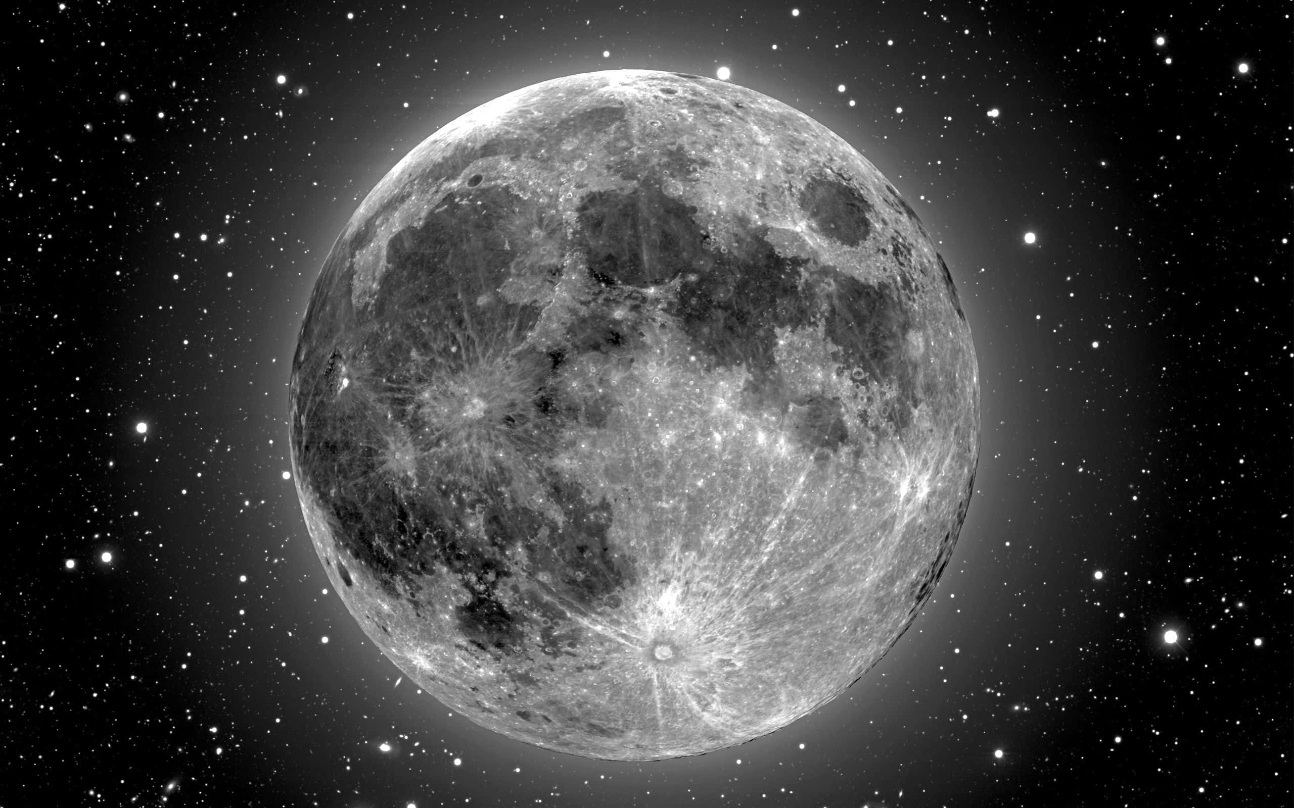Måneoch Stjärnor 2560 X 1600 Bakgrund