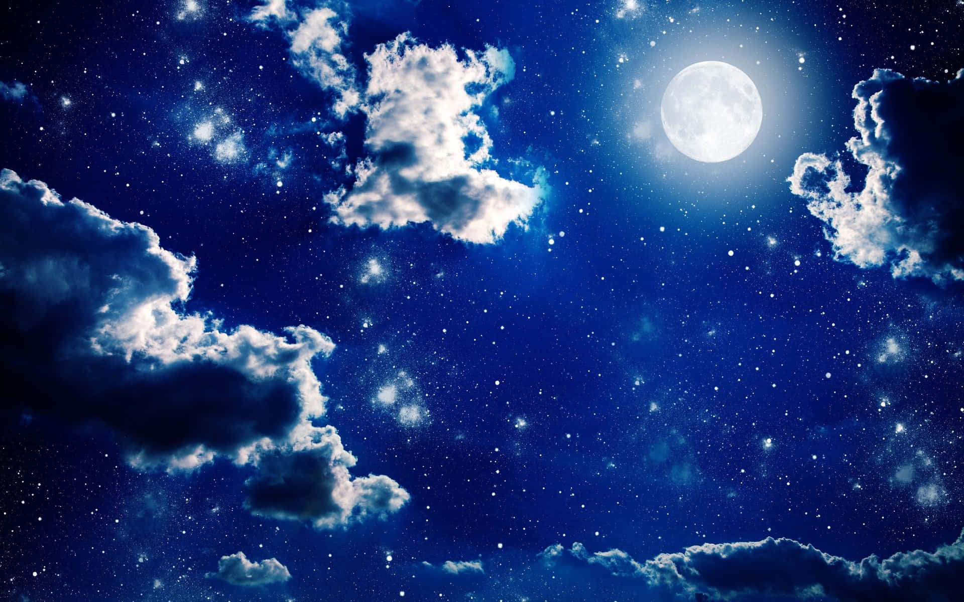 Moon and Stars Illuminating the Night Sky