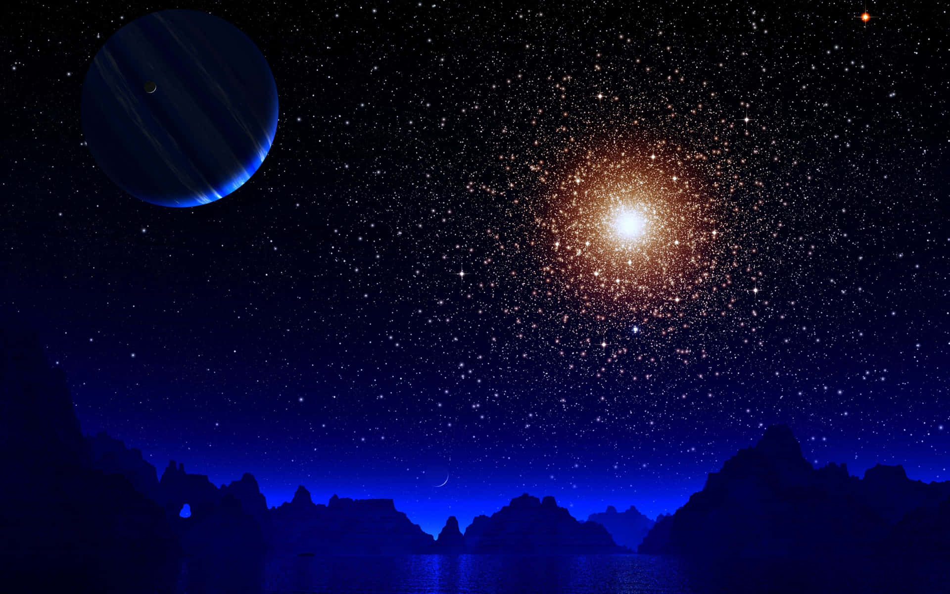Måneog Stjerner 3840 X 2400 Baggrund