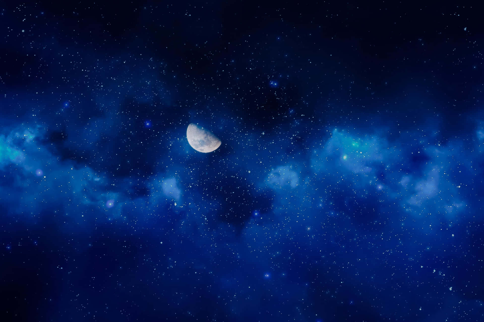 Serene Moon and Starry Night Sky