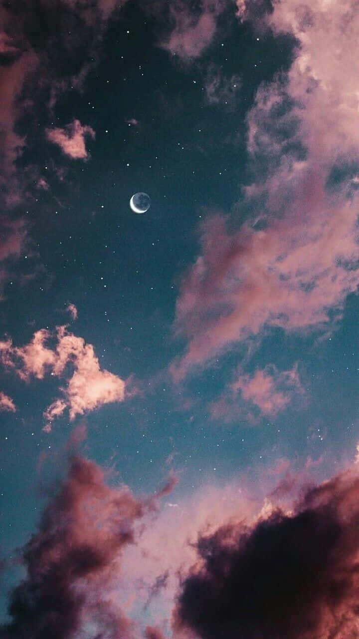 Moon And Stars Phone Sunset Wallpaper