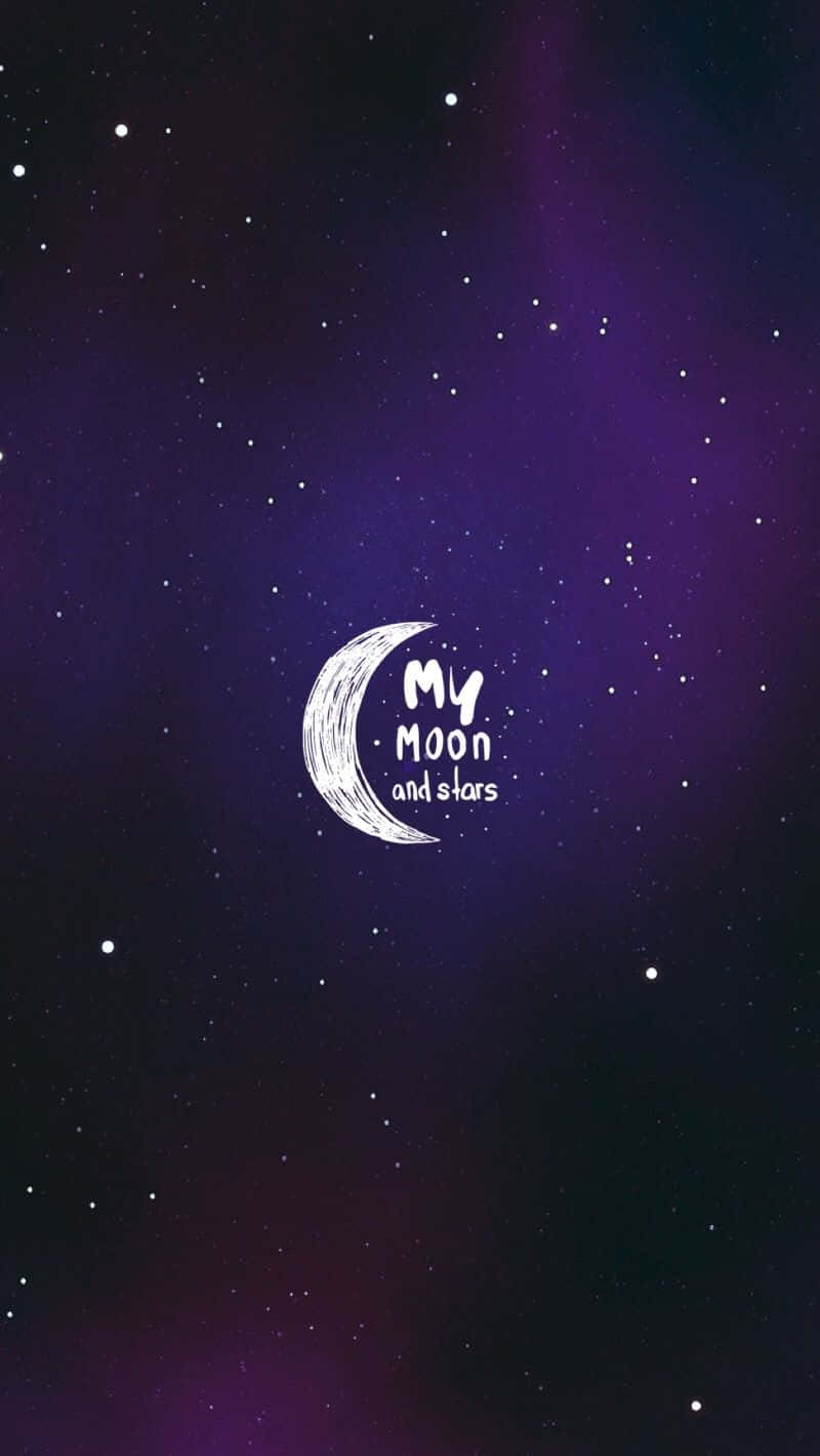 Moon And Stars Phone Text Wallpaper