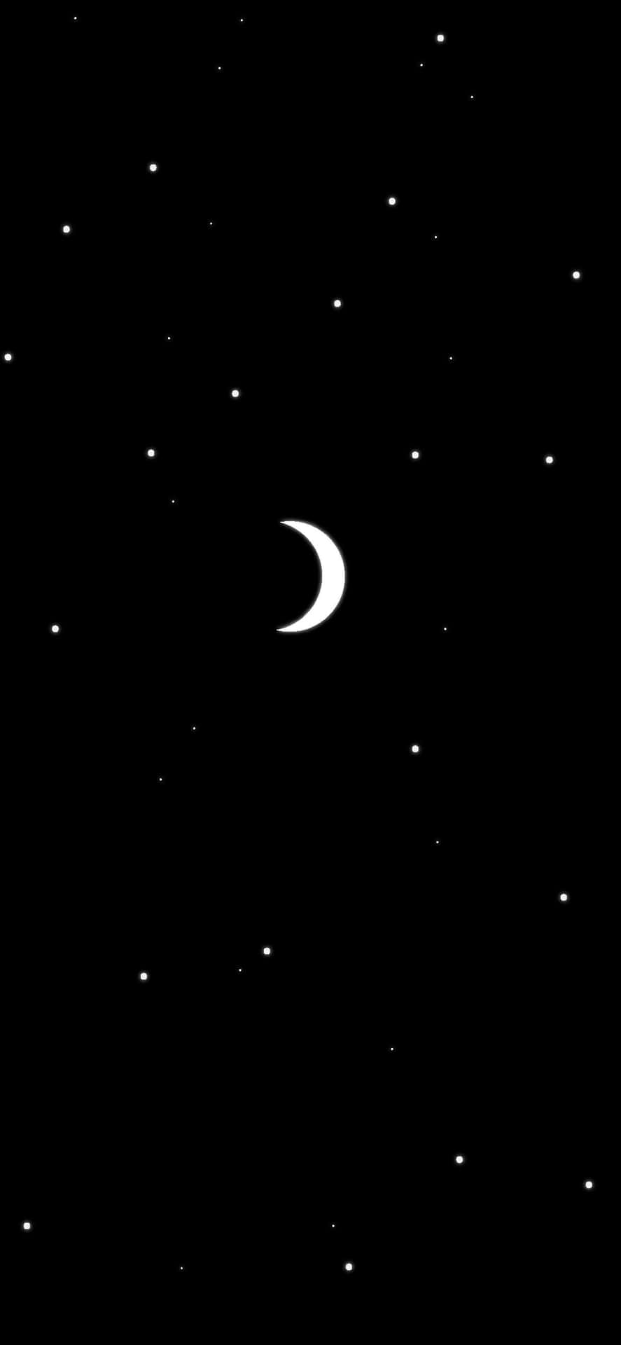 Unbellissimo Cielo Notturno Con Una Luna E Delle Stelle. Sfondo