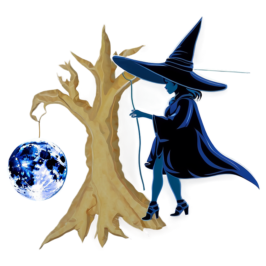 Moon And Witch Transparent Png 05252024 PNG