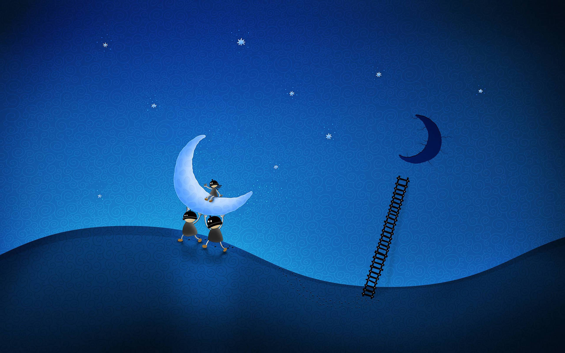 Lunaens månestråler Strider: Fange nattehimlen i et billede og nyd oplevelsen af det pulserende lys. Wallpaper
