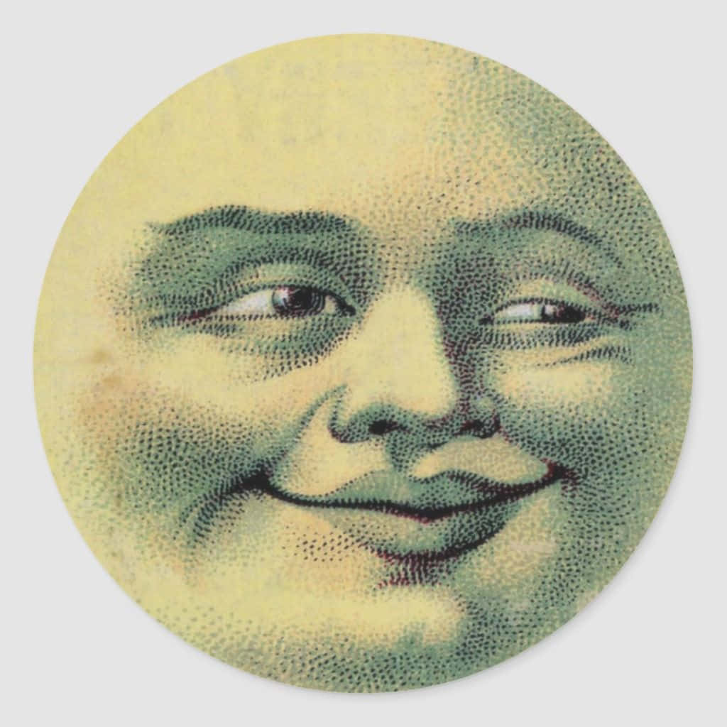 The Moon With A Smile On It Round Sticker