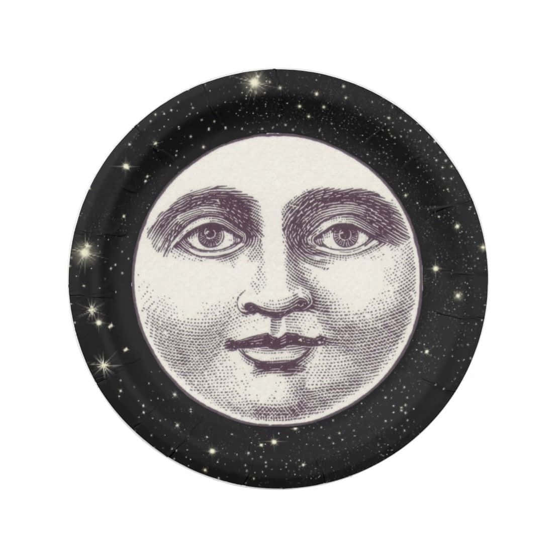 Moon Face Paper Plate