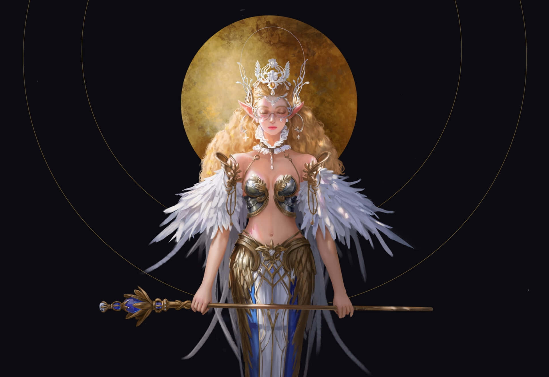 Moon Goddess Artistic Depiction Wallpaper