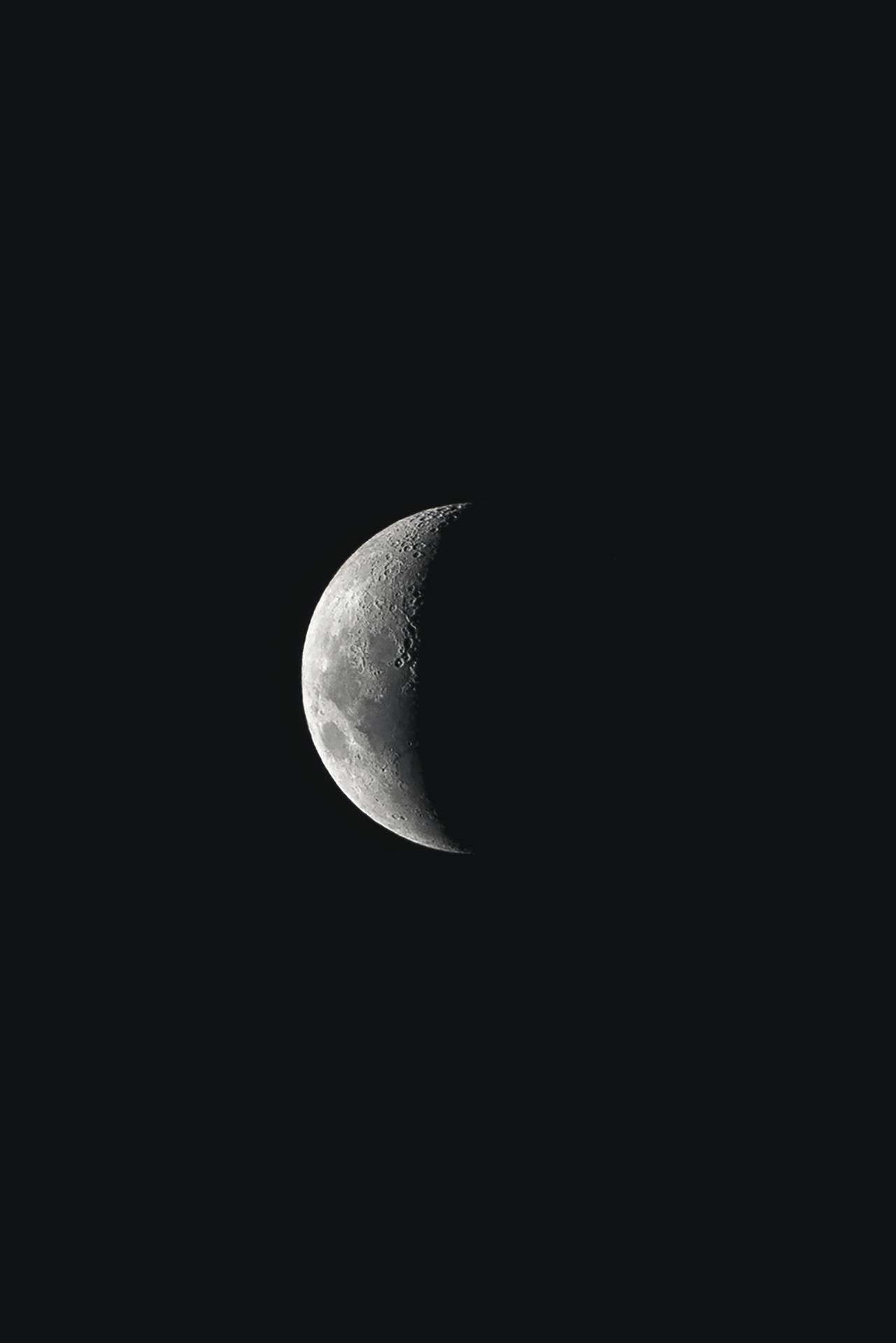 Moon In Black Screen Wallpaper