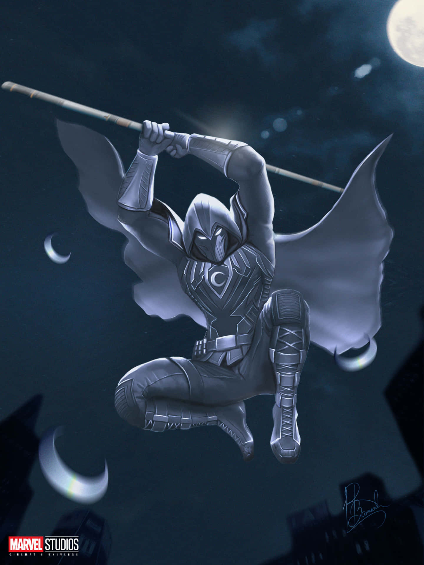 Marvelsmoon Knight Beschützt Die Nacht.