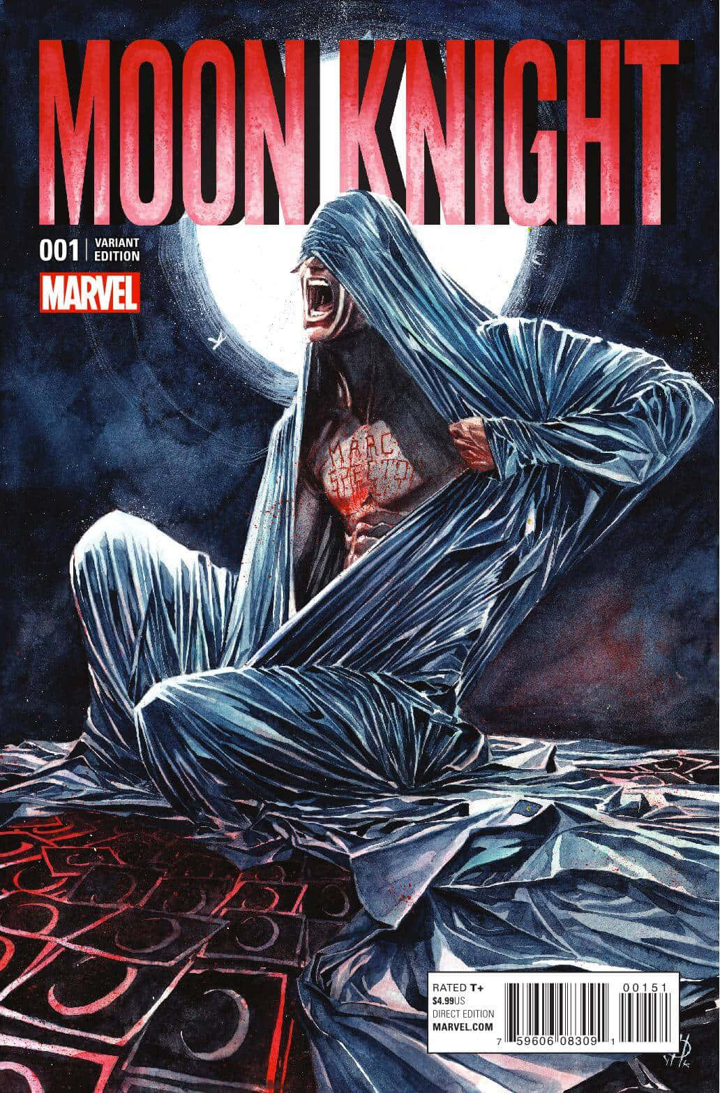 Marvelhjälte Moon Knight I Aktion.