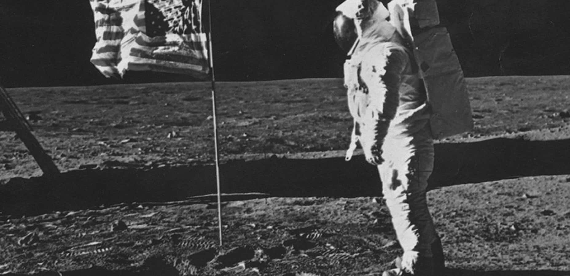 Man steps on the moon for first time