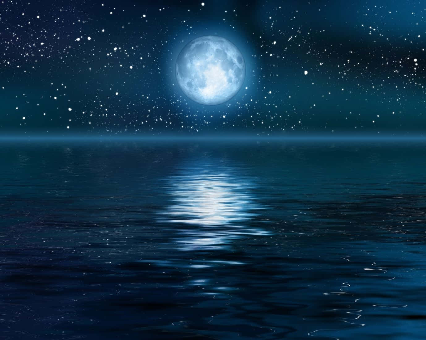 Unforgettable moon night sky Wallpaper