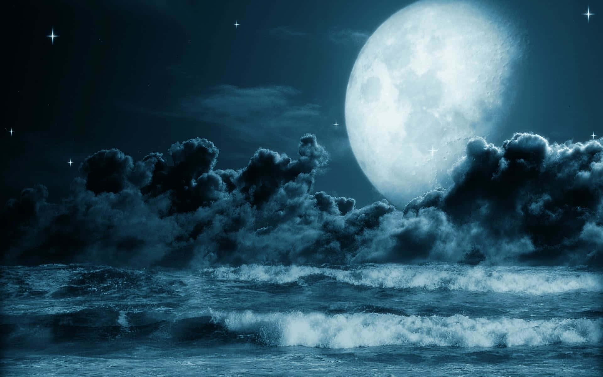Take in the beauty of the gorgeous moonlit night sky. Wallpaper