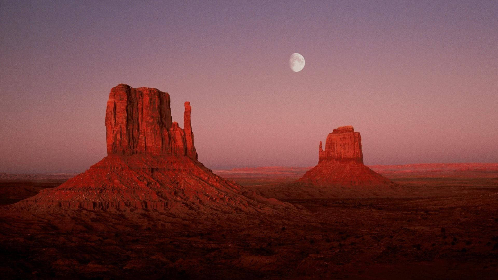 Lunasobre Monument Valley Fondo de pantalla