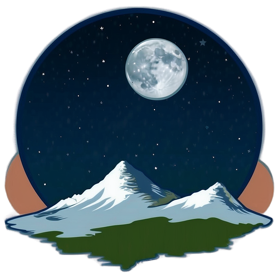 Moon Over Mountains Transparent Png Whi26 PNG