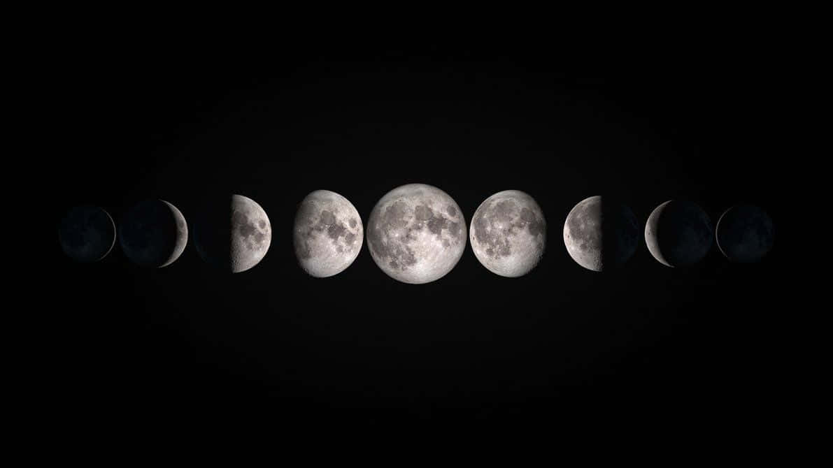 Stunning Moon Phases Transition in the Night Sky