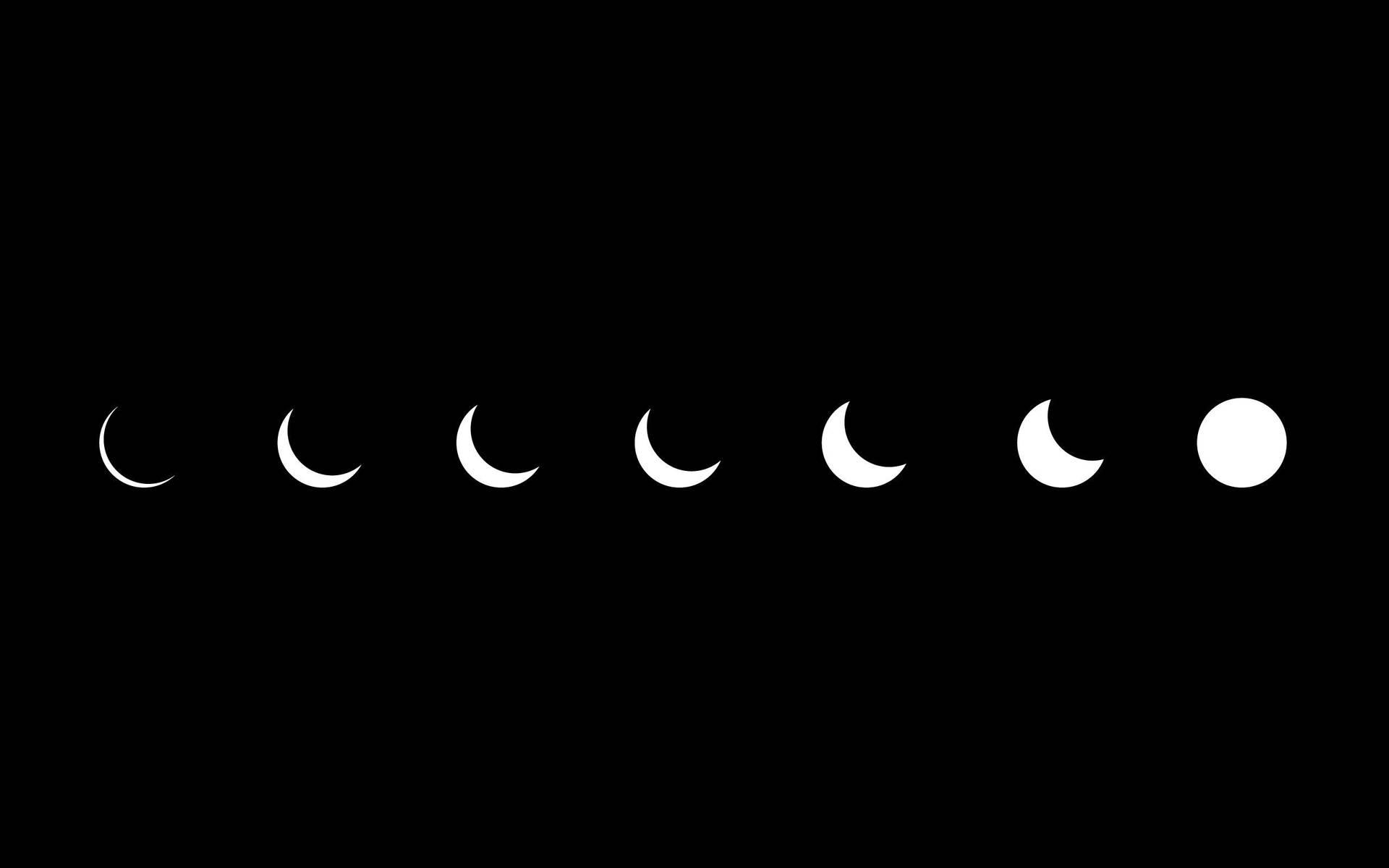 Moon Phases Black Aesthetic Tumblr And Laptop Wallpaper