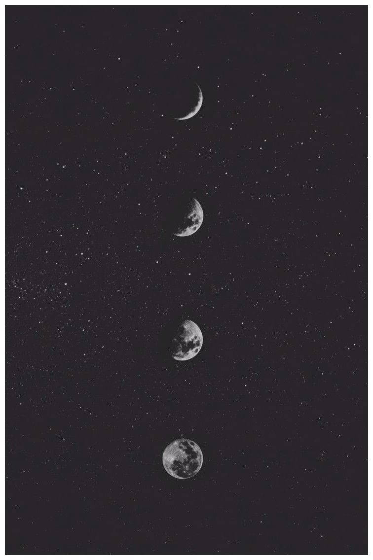 Moon Phases Dark Grey Iphone Wallpaper