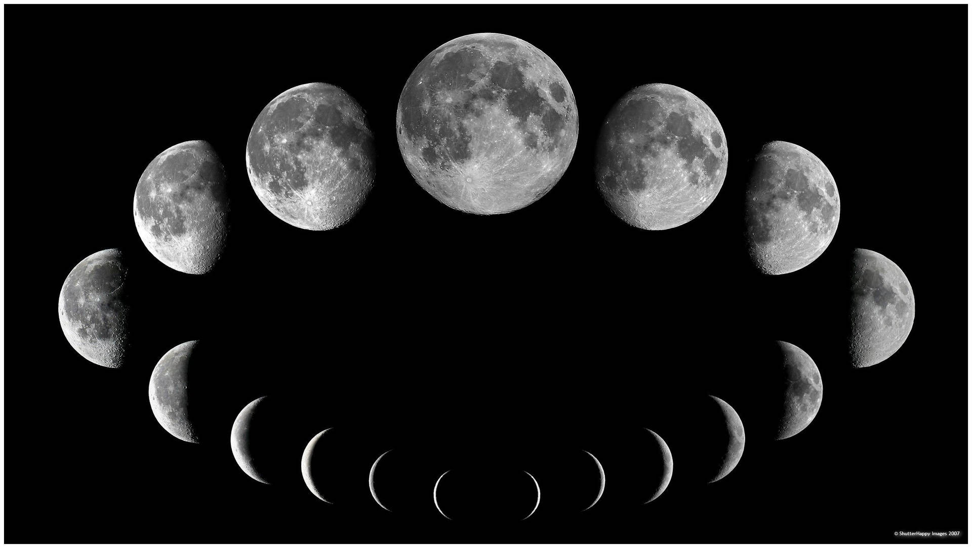 Fasesde La Luna Formando Un Círculo. Fondo de pantalla