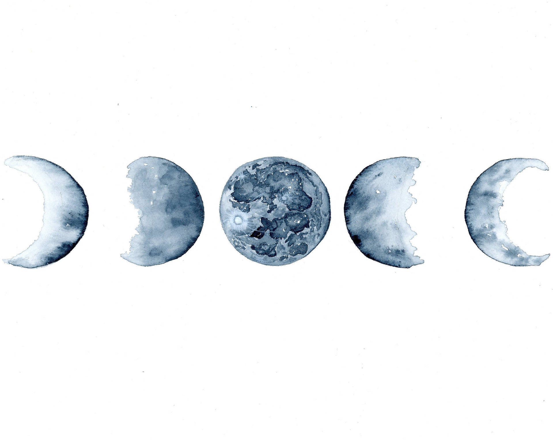 Moon Phases In White Background Wallpaper