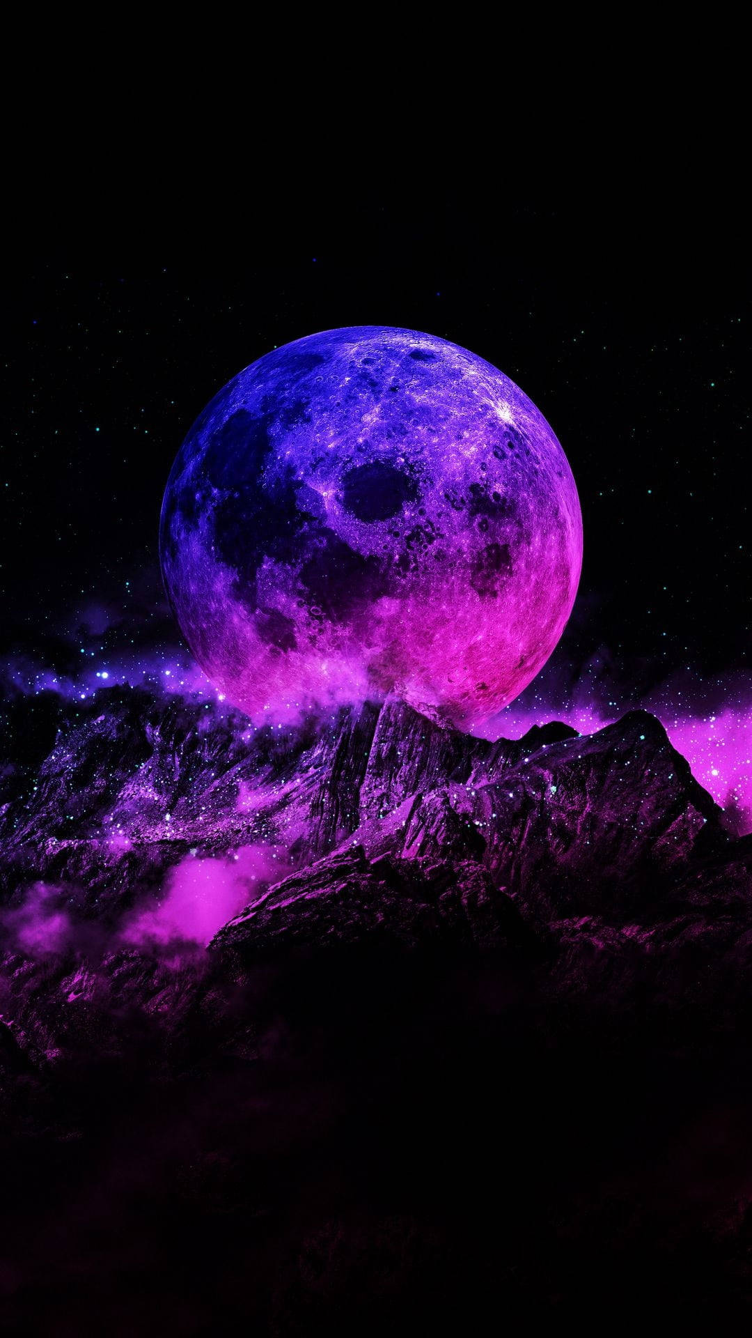 Moon Phone Purple Art Wallpaper