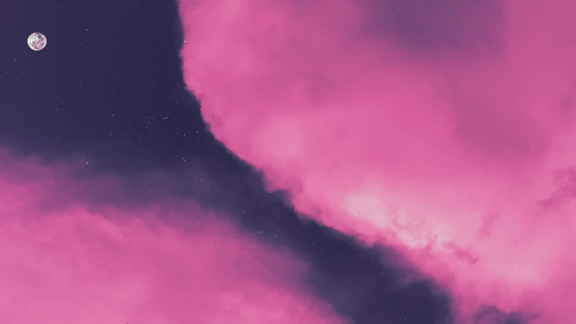 Imagemda Lua Em Nuvens Cor-de-rosa.