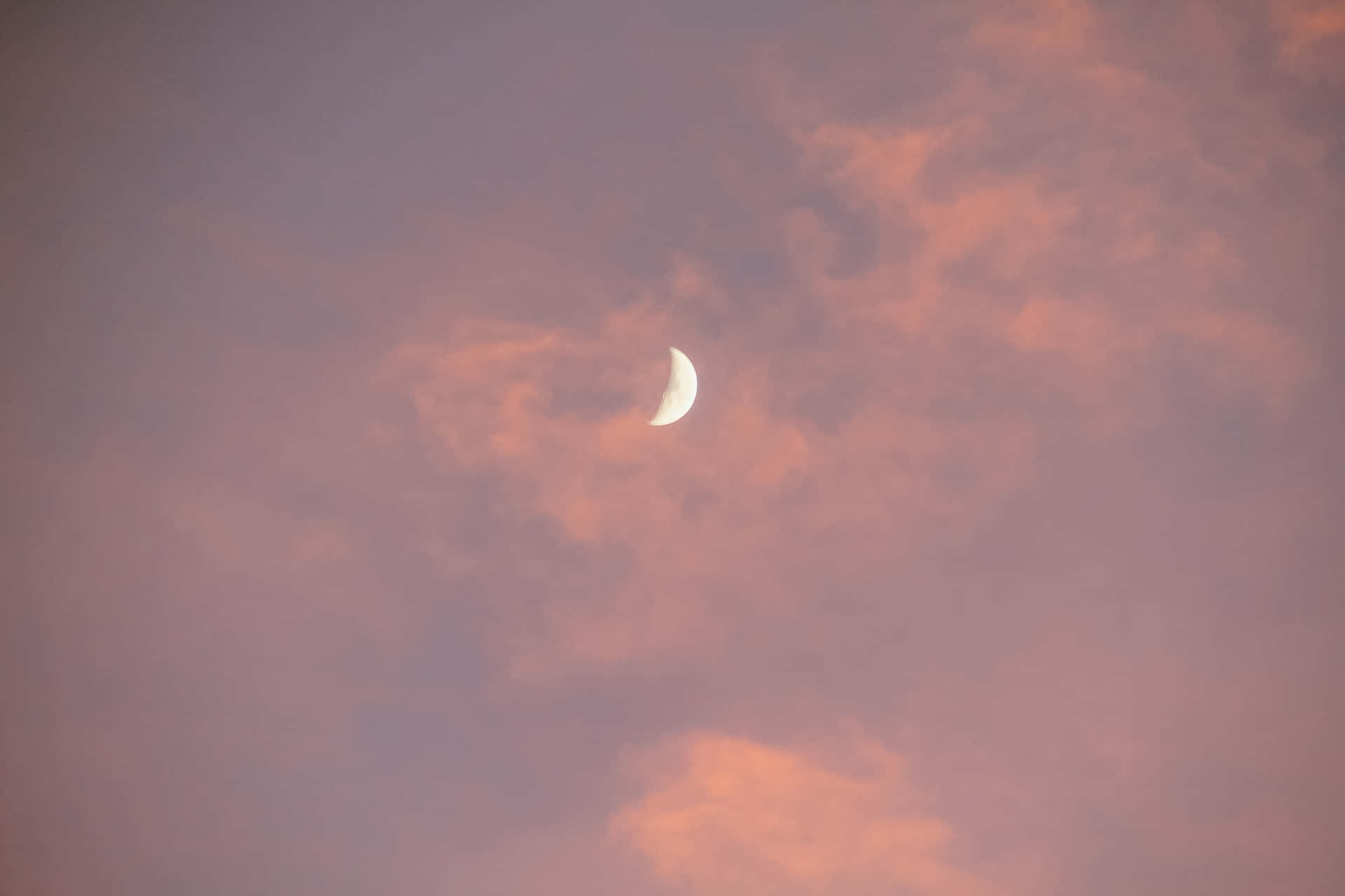 Aesthetic Pink Crescent Moon