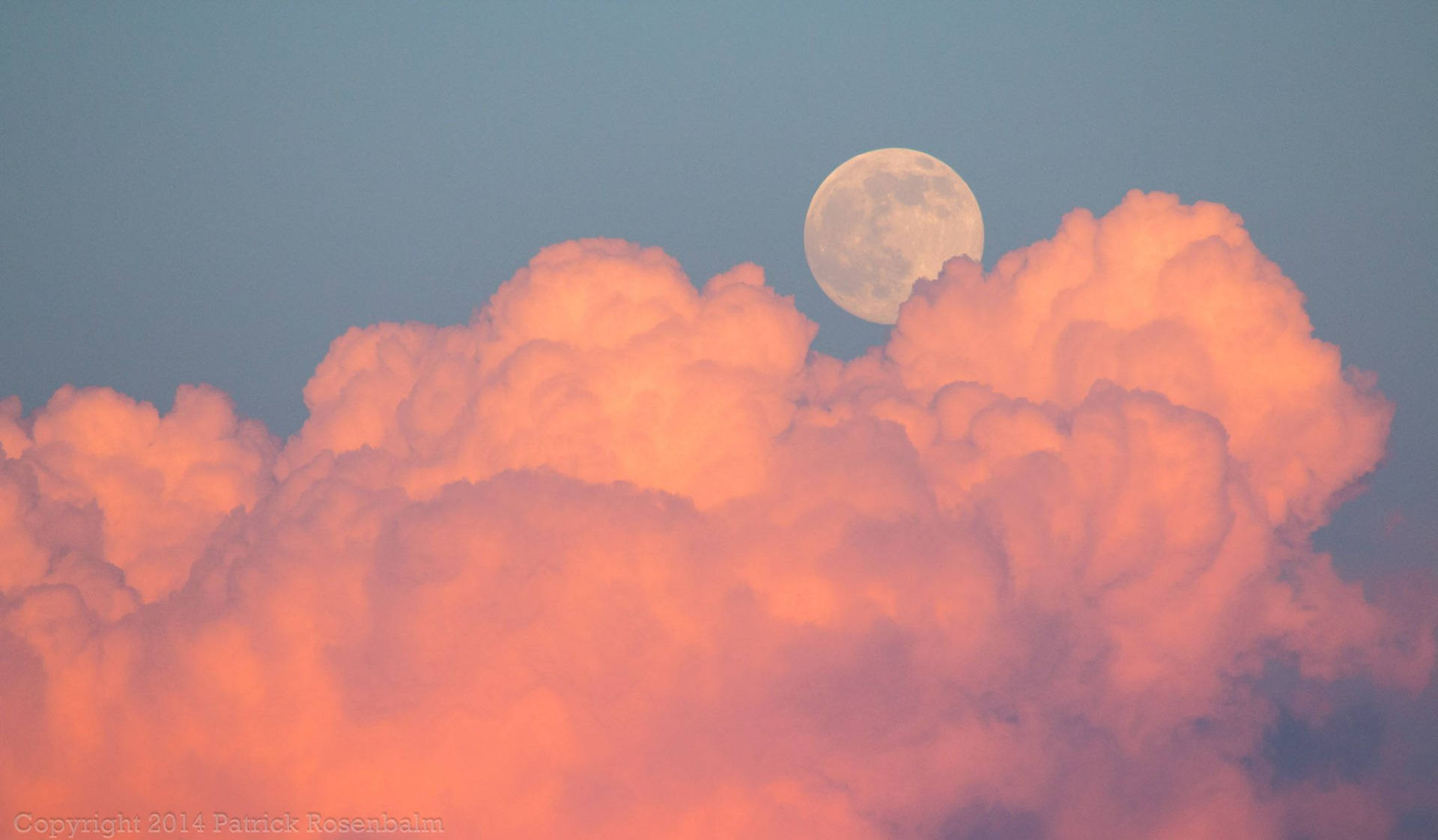 Moon Pink Aesthetic Cloud Desktop Wallpaper